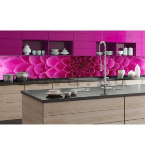 Öntapadós mosható fotótapéta konyhába - Rózsaszín Dália, 350x60 cm