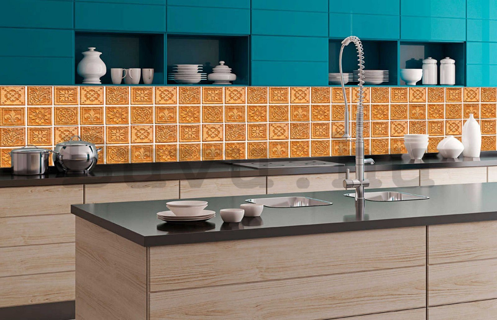 Öntapadós mosható tapéta konyhába - Gránit csempe, 350x60 cm