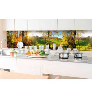 Öntapadós mosható tapéta konyhába - Erdei út, 350x60 cm