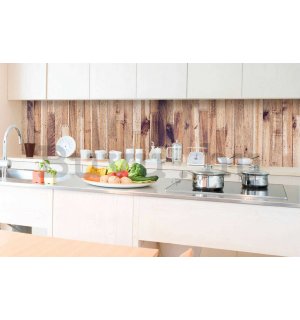 Öntapadós mosható tapéta konyhába - Fából készült fal, 350x60 cm