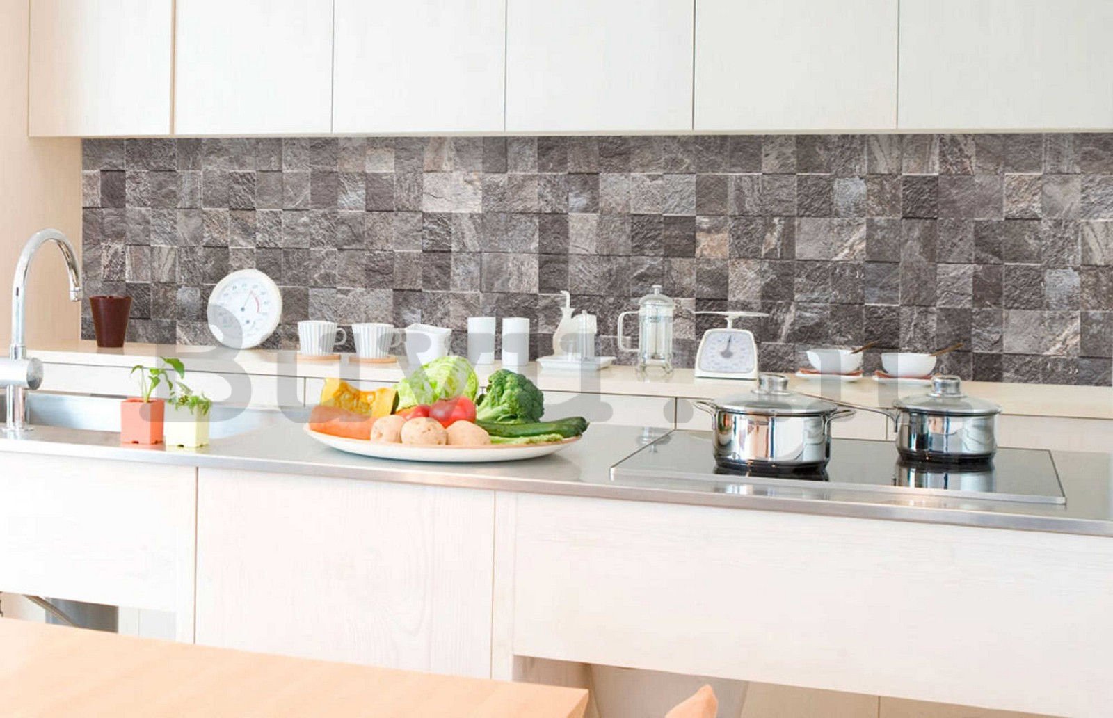 Öntapadós mosható tapéta konyhába - Kőburkolat, 350x60 cm