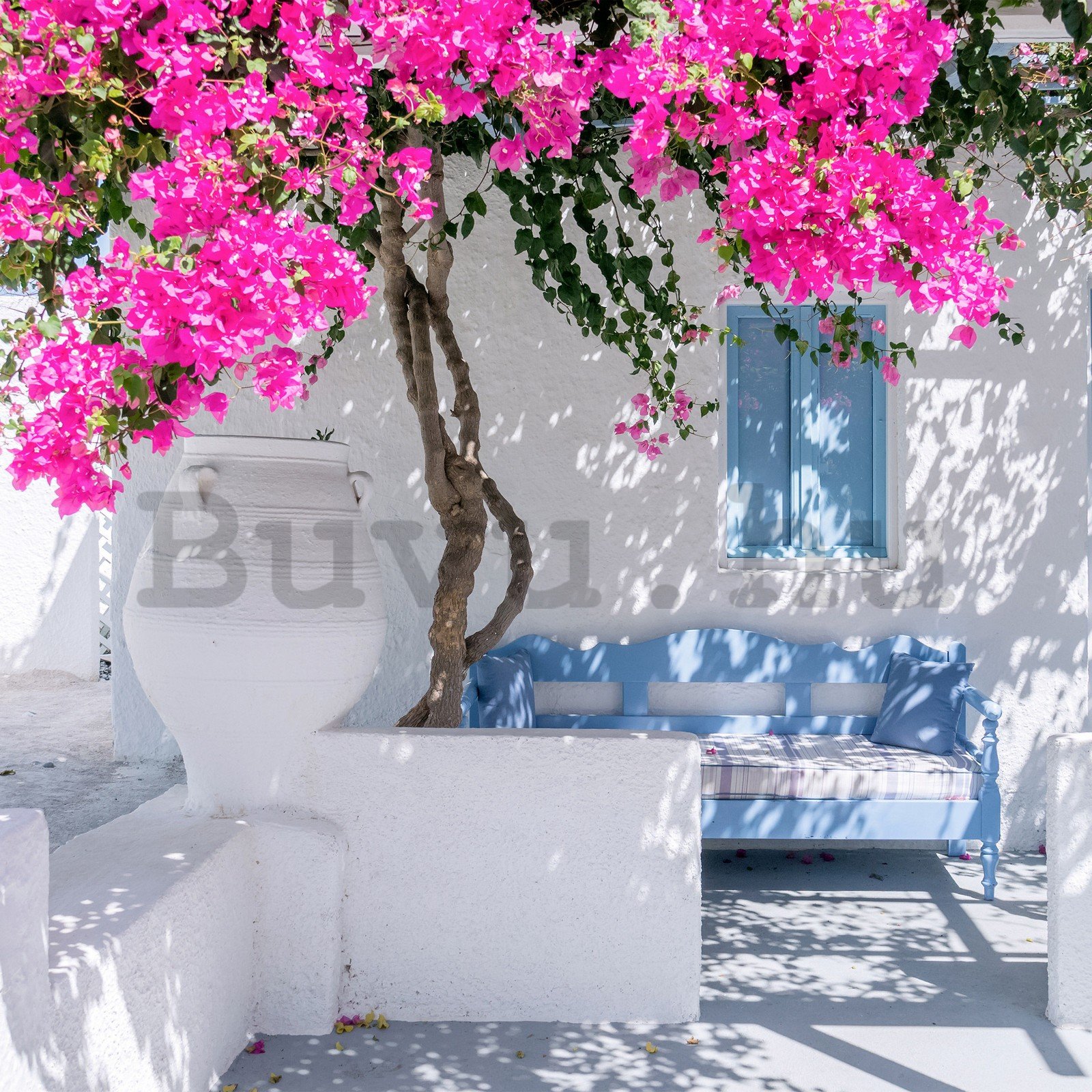 Vlies fotótapéta: Görög utcai virágok (2) - 254x184 cm