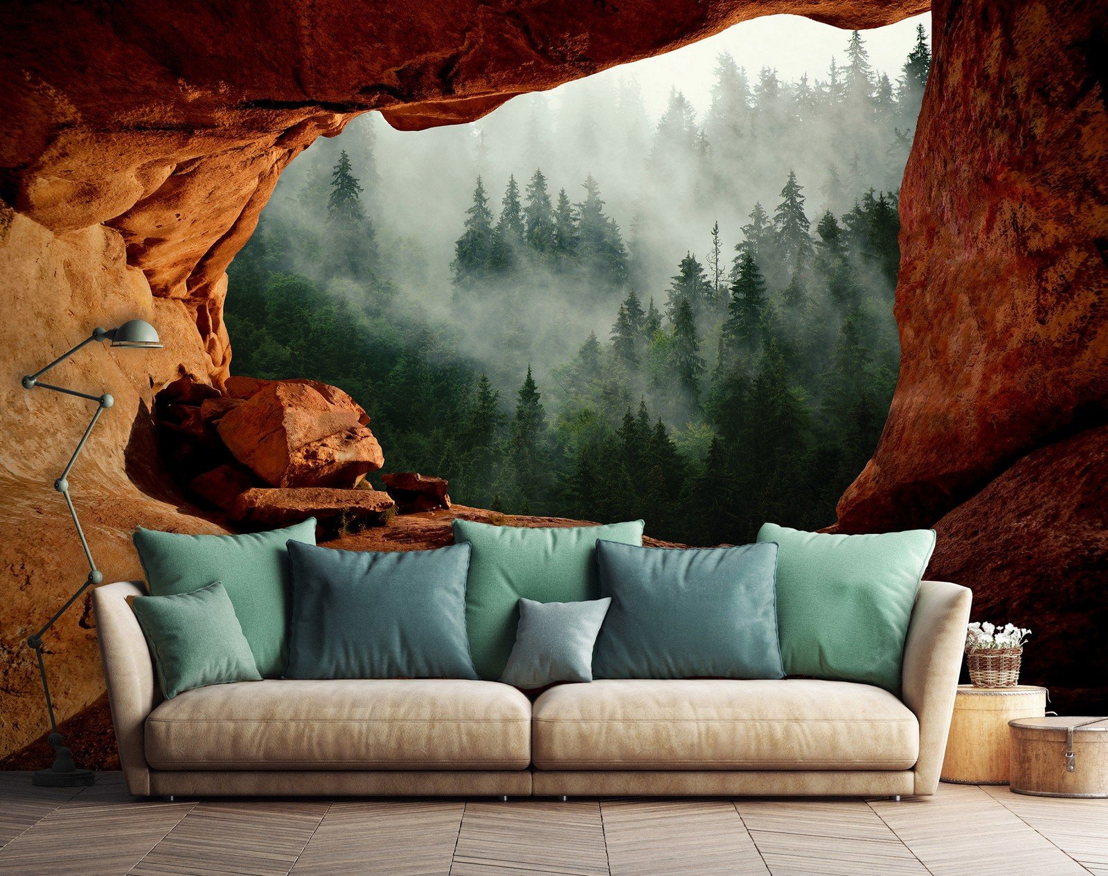 Vlies fotótapéta: Egy barlang az erdő mellett - 254x184 cm