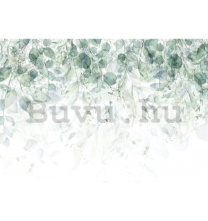 Vlies fotótapéta: Zöldre festett virágok - 254x184 cm
