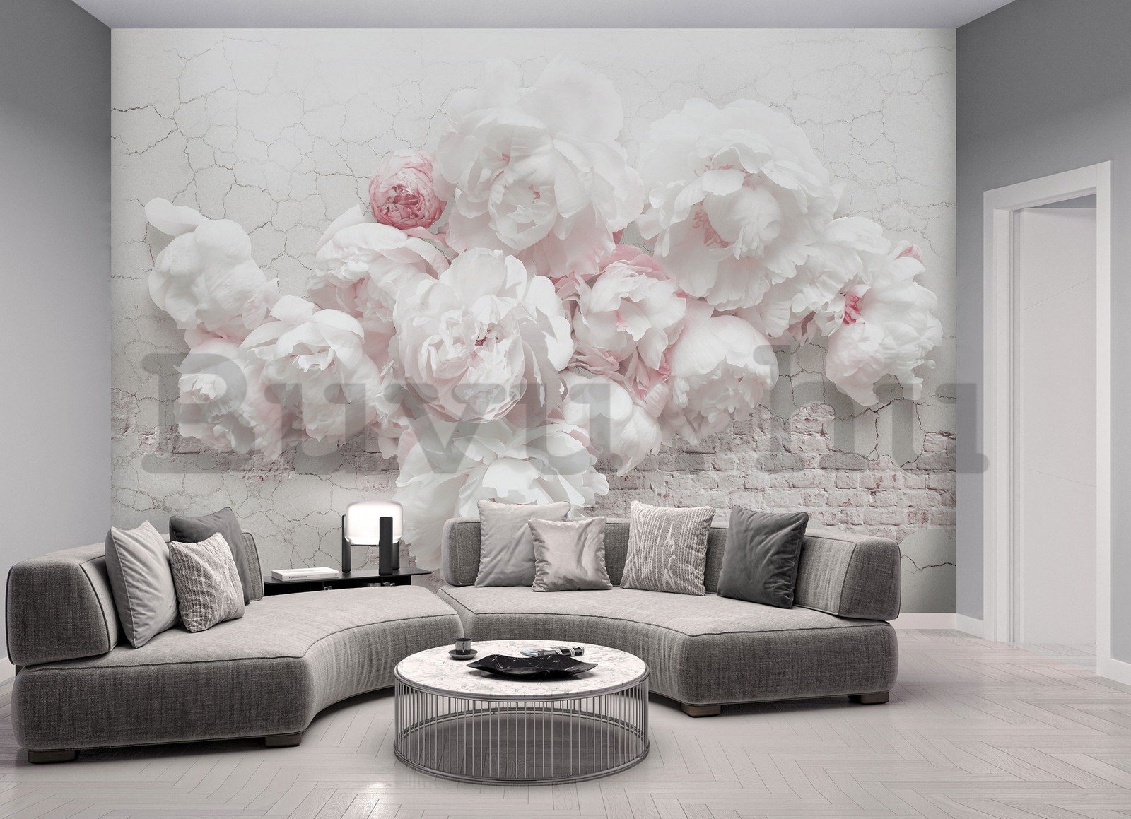 Vlies fotótapéta: Fehér rózsák a falon - 416x254 cm