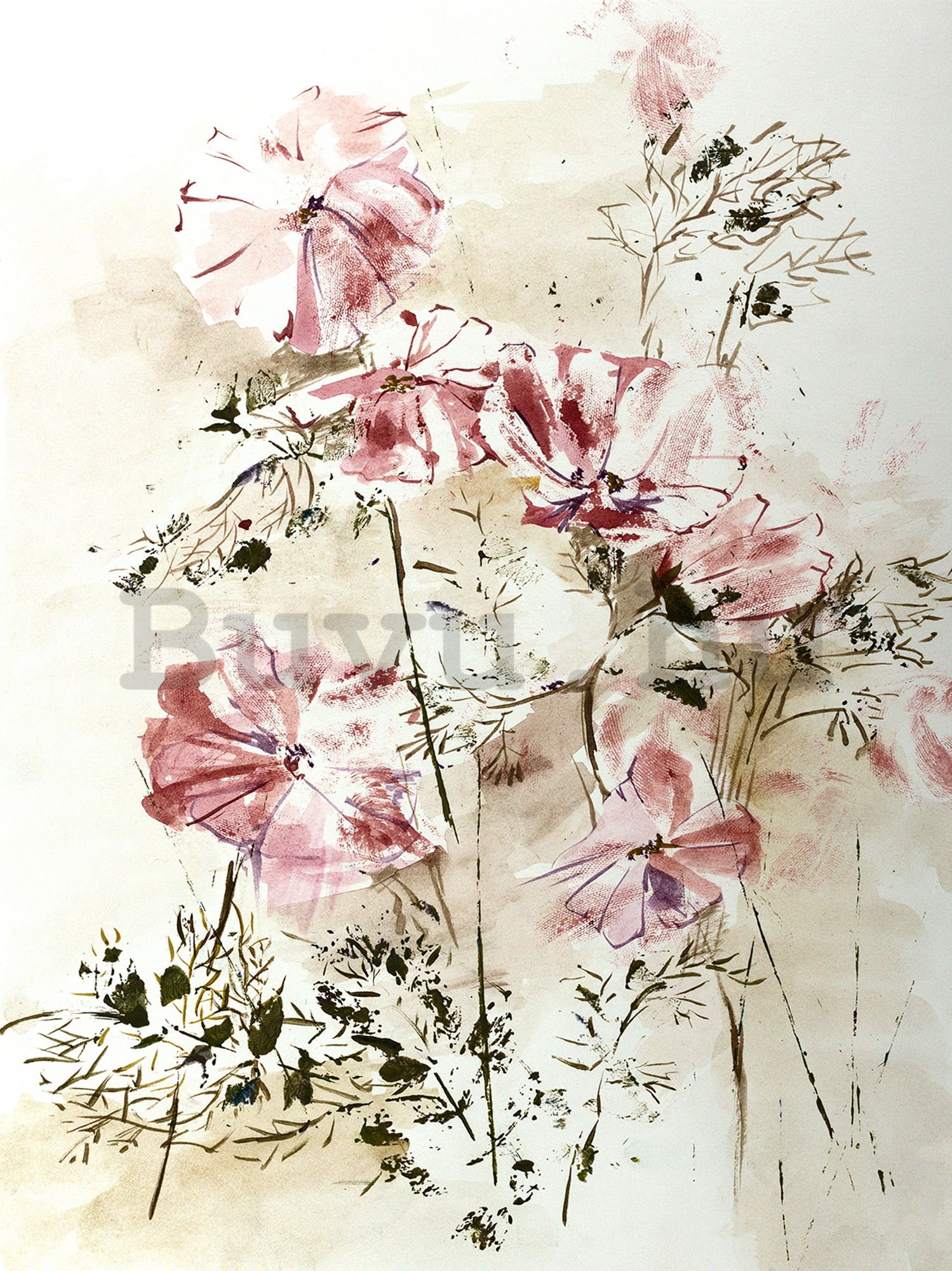 Vlies fotótapéta: Virágfestmény (1) - 184x254 cm