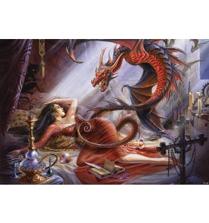 Vlies fotótapéta: Beauty and Dragon - 416x254 cm