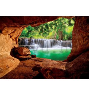 Vlies fotótapéta: Vízesés a barlang mögött - 254x184 cm