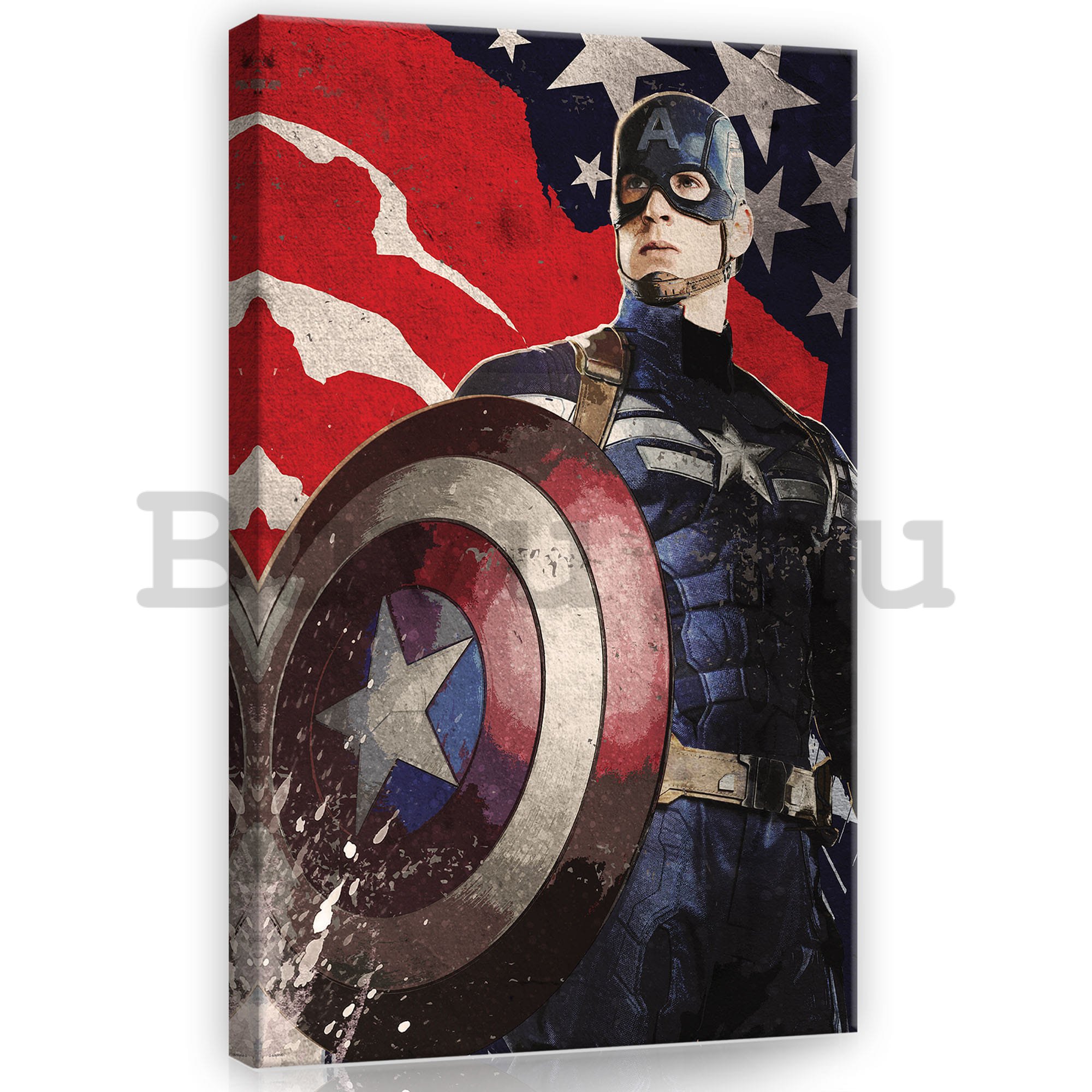 Vászonkép: Captain America (zászló) - 40x60 cm