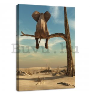 Vászonkép: Elefánt a fán - 50x70 cm