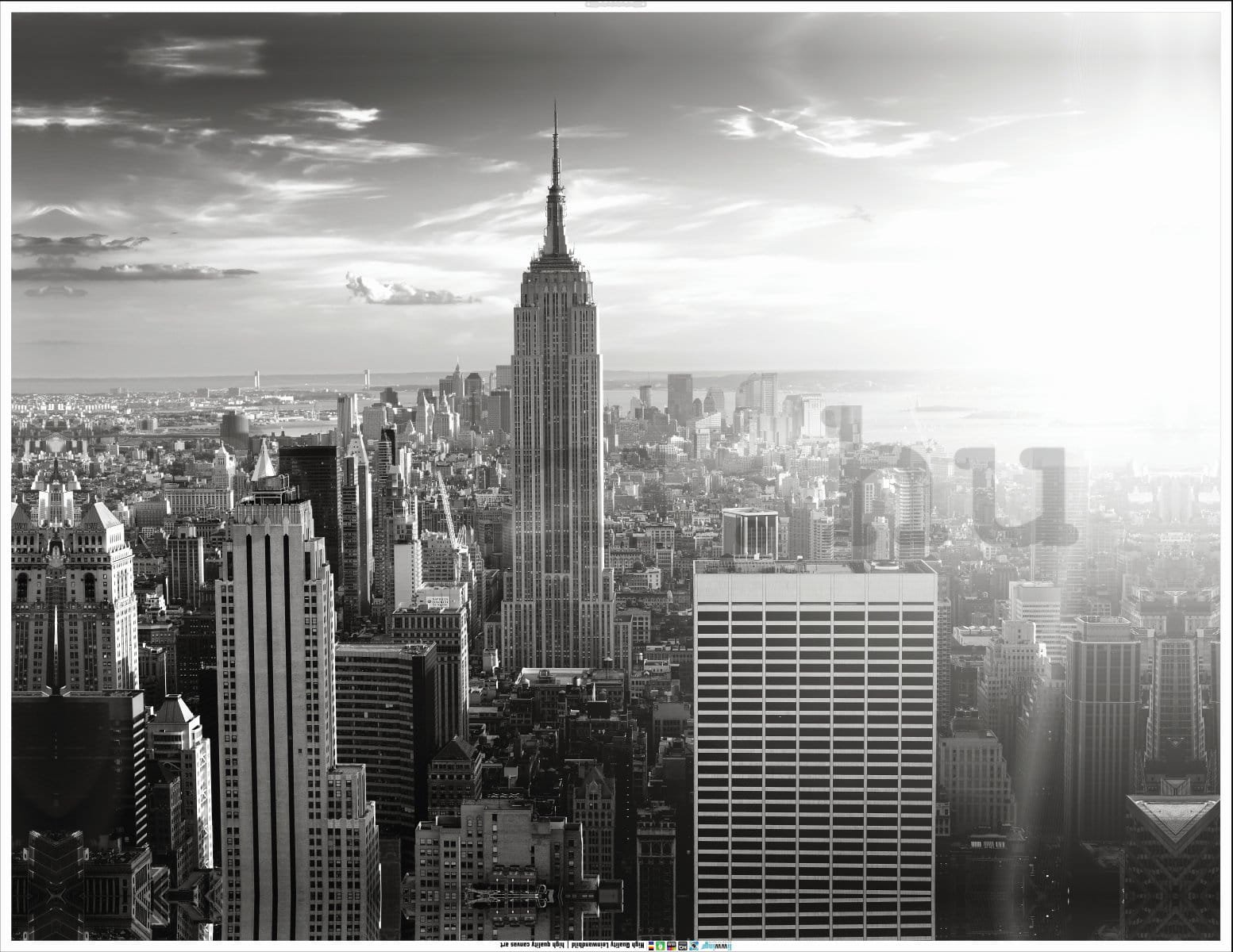 Vászonkép: Fekete-fehér Manhattan - 100x75 cm