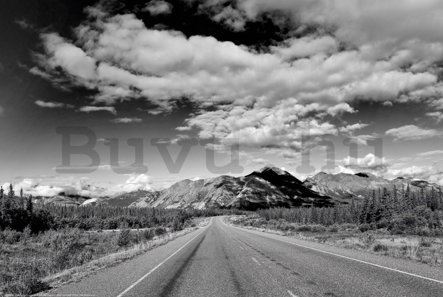 Poster: Alaska Highway (fekete-fehér)