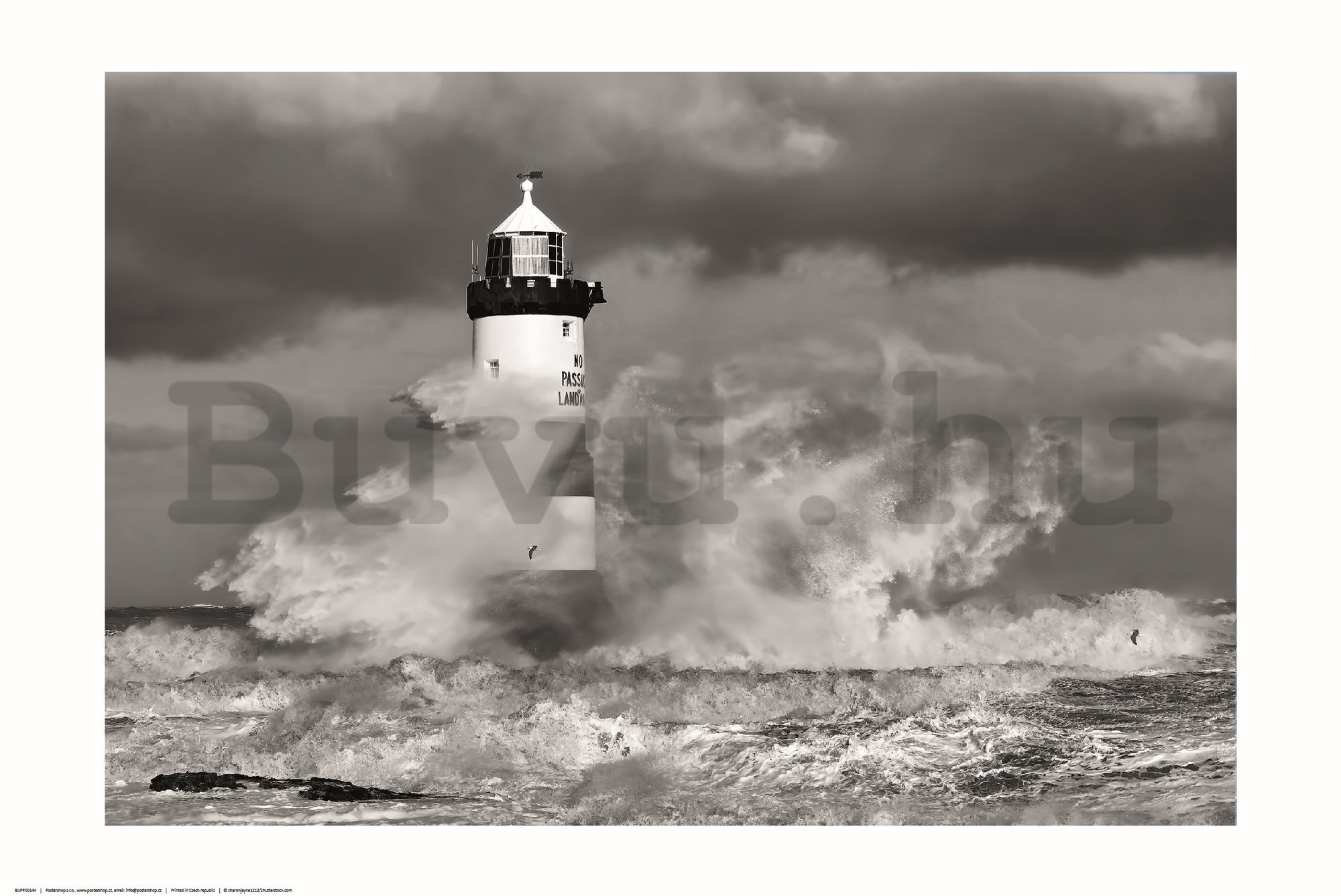 Poster: Penmon Point Lighthouse (fekete-fehér)