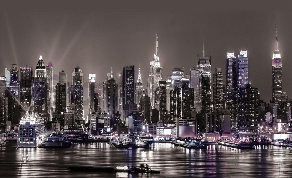 Fotótapéta: Éjszakai New York - 254x368 cm