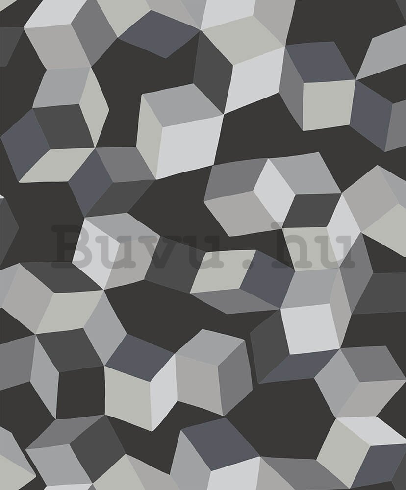 Vinyl tapéta 3D-s szürke geometriai minták