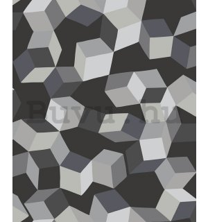 Vinyl tapéta 3D-s szürke geometriai minták