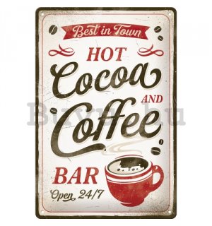 Fémtáblák: Hot Cocoa and Coffee - 20x30 cm