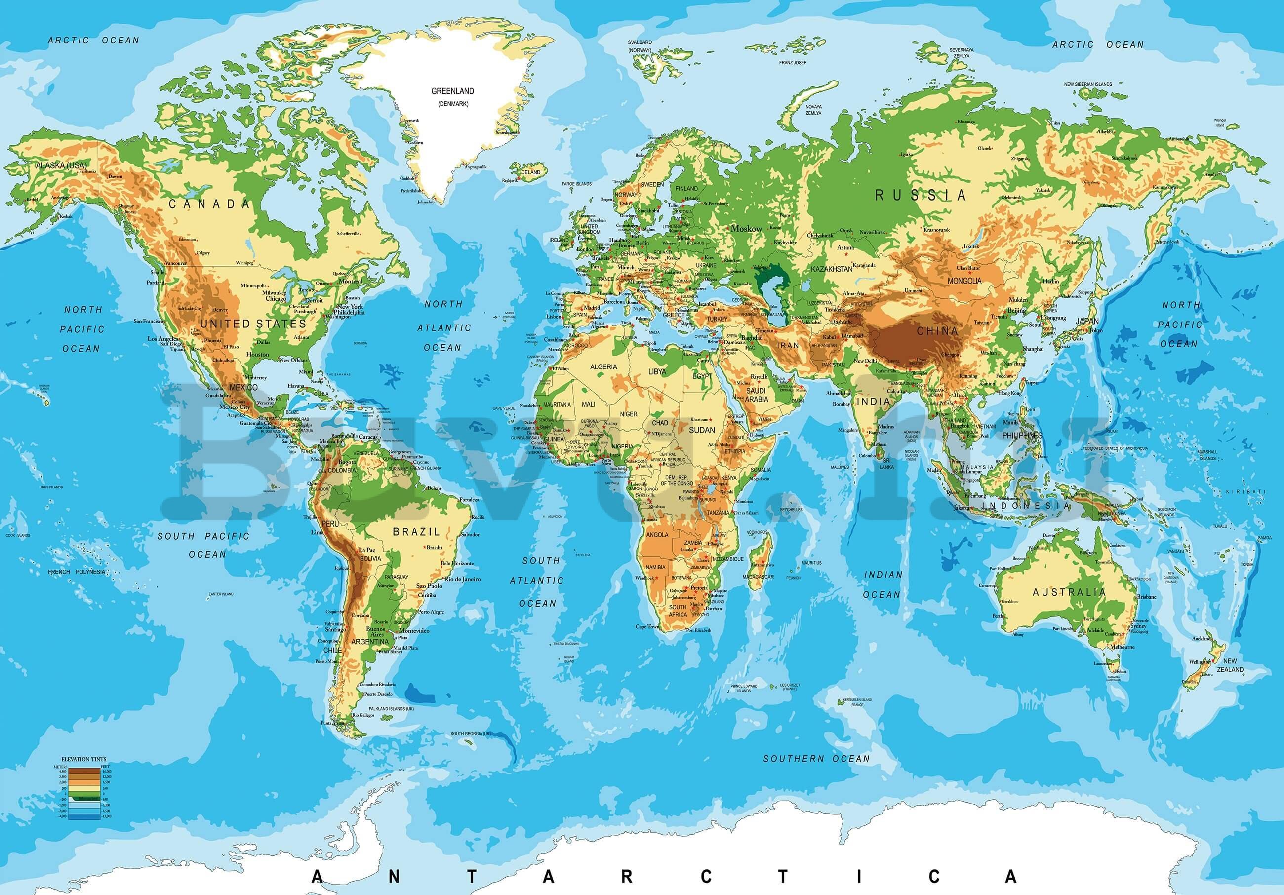 Vlies fotótapéta: Klasszikus világtérkép - 152,5x104 cm