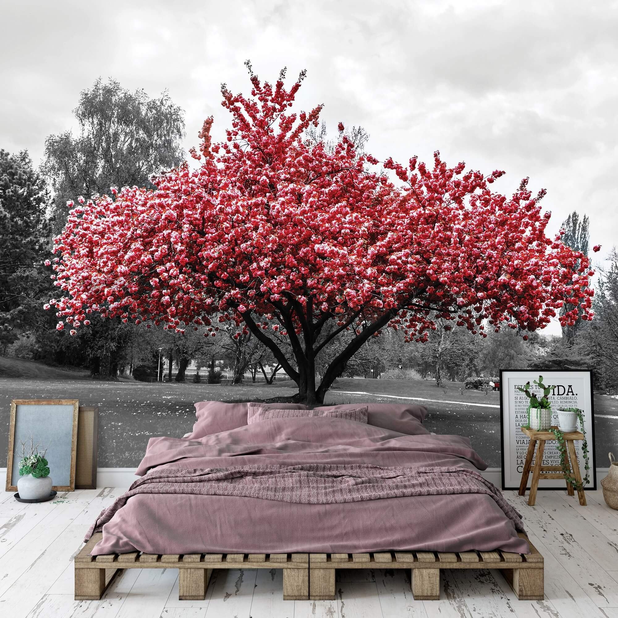 Vlies fotótapéta: Egy virágzó fa - 254x184 cm