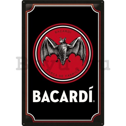Fémplakát: Bacardi (Logo Black)