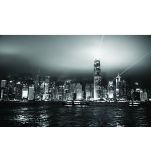 Vlies fotótapéta: Hong Kong (fekete-fehér) - 312x219cm