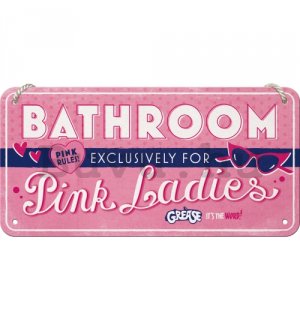 Fémtáblák: Pink Ladies Bathroom - 20x10 cm