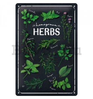 Fémtáblák: Homegrown Herbs - 20x30 cm
