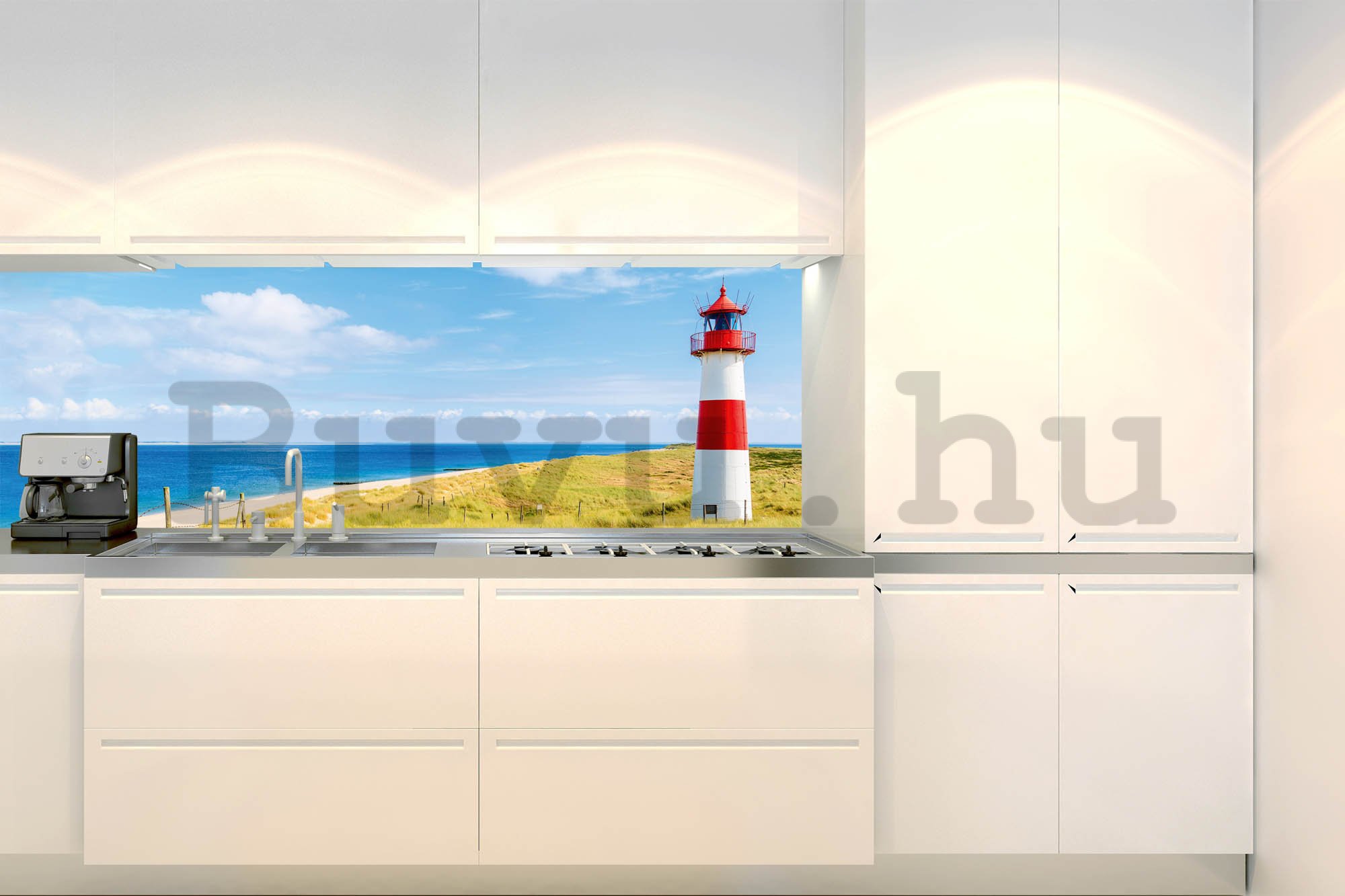 Öntapadós mosható tapéta konyhába -  Világítótorony a tengerparton, 180x60 cm