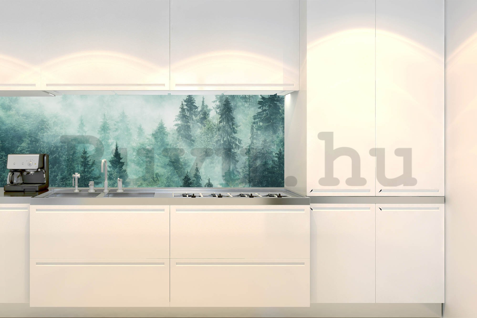 Öntapadós mosható tapéta konyhába - Köd az erdőben, 180x60 cm