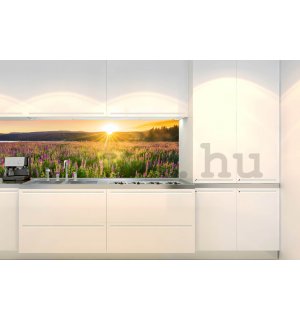 Öntapadós mosható tapéta konyhába - Naplemente a mező felett, 180x60 cm