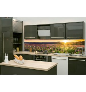 Öntapadós mosható tapéta konyhába - Naplemente a mező felett, 260x60 cm