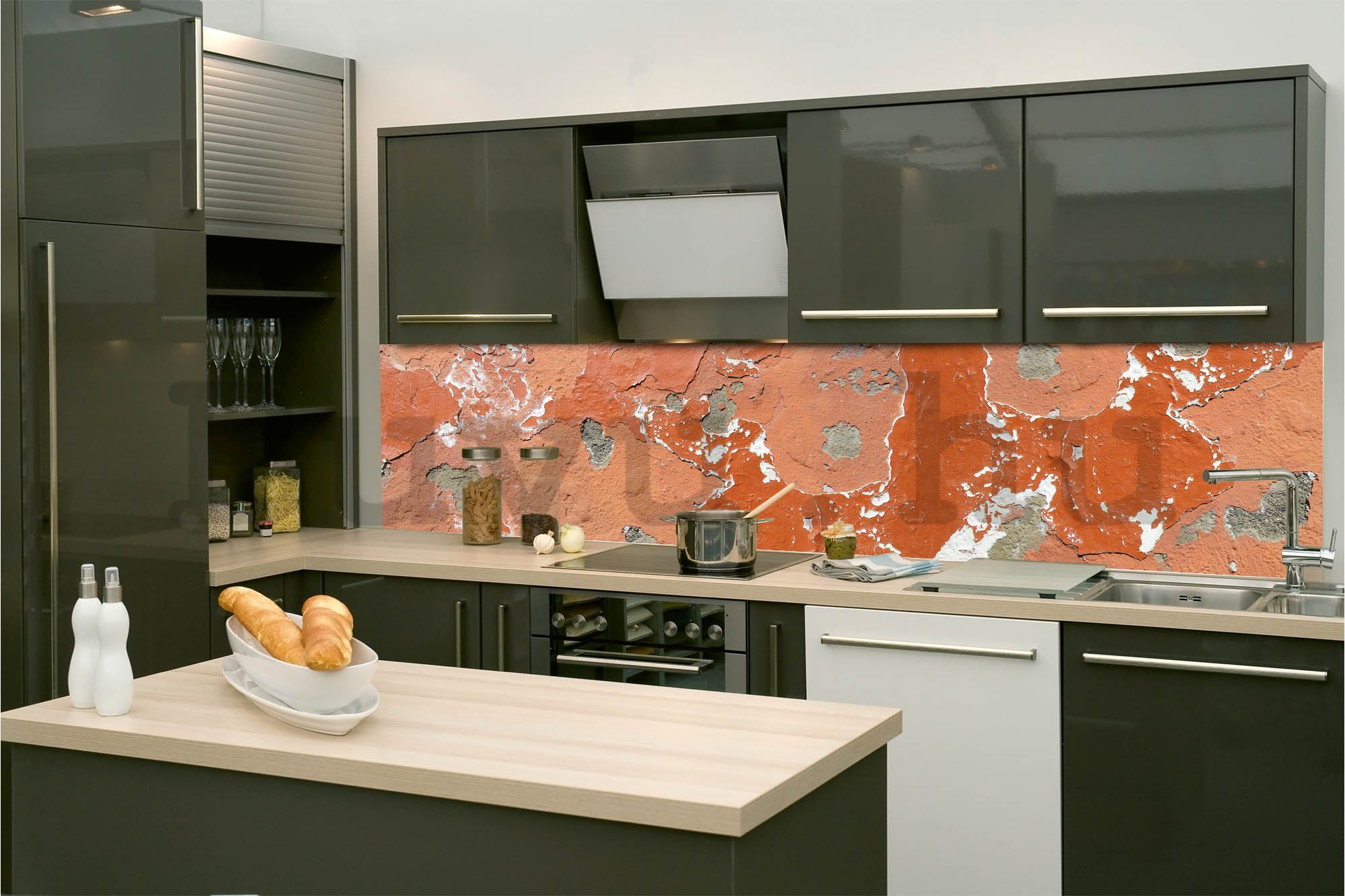 Öntapadós mosható tapéta konyhába - Bomlási textúra, 260x60 cm