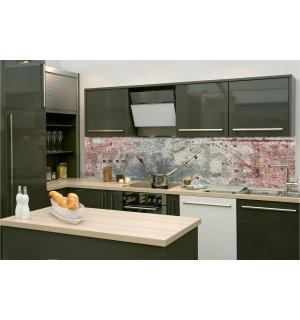 Öntapadós mosható tapéta konyhába - Rozsdás fal, 260x60 cm