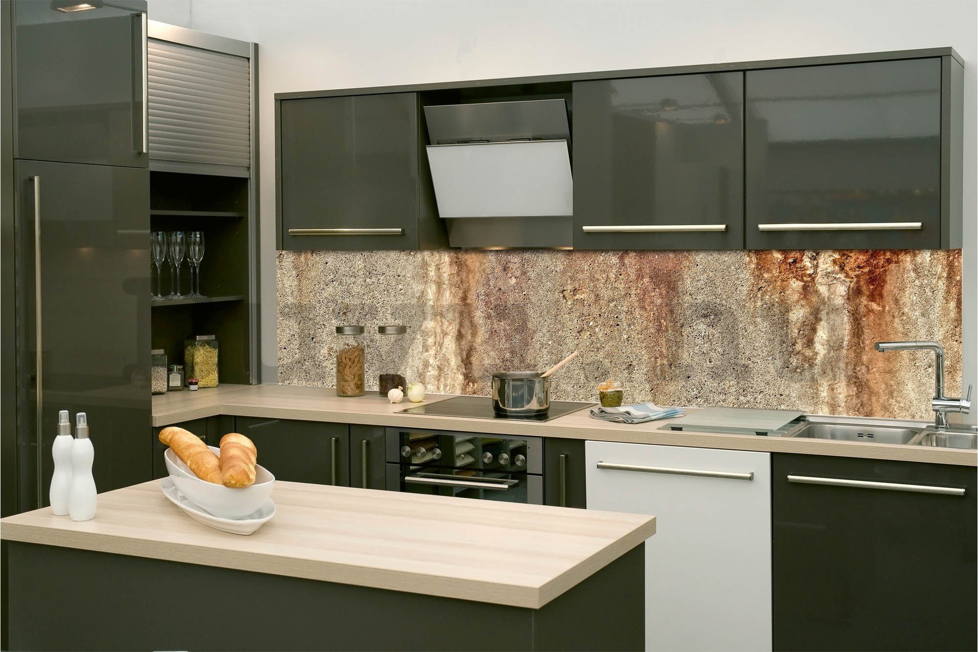 Öntapadós mosható tapéta konyhába - Homokos dekoráció, 260x60 cm