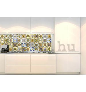 Öntapadós mosható tapéta konyhába - Ornamental Tiles Yellow , 180x60 cm