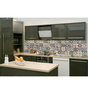 Öntapadós mosható tapéta konyhába - Csempe kék, 260x60 cm
