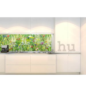 Öntapadós mosható tapéta konyhába - Virágos rét, 180x60 cm