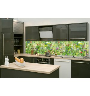 Öntapadós mosható tapéta konyhába - Meadow with Flowers, 260x60 cm