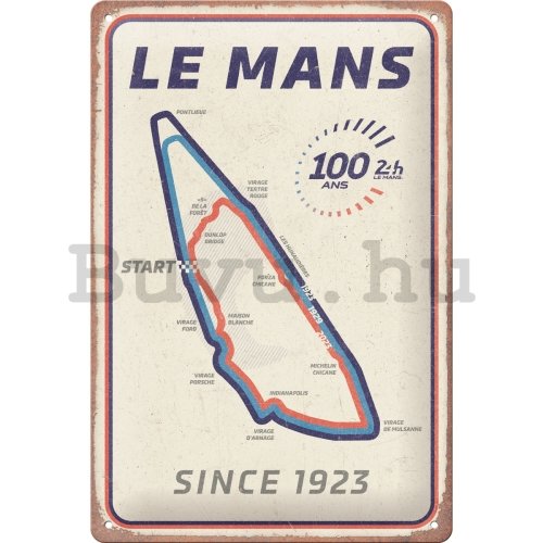 Fémtáblák: 24h Le Mans - Circuit 100 Ans - 20x30 cm