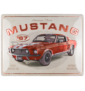 Fémtáblák: Ford Mustang GT 1967 Red Metallic Edition - 40x30 cm