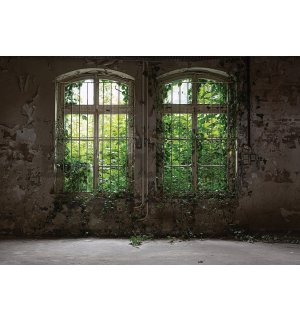 Vlies fotótapéta: Borostyános ablak - 254x184 cm