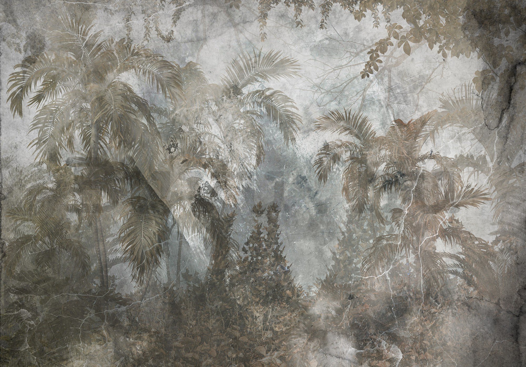 Vlies fotótapéta: Dzsungel (beton utánzat) - 254x184 cm