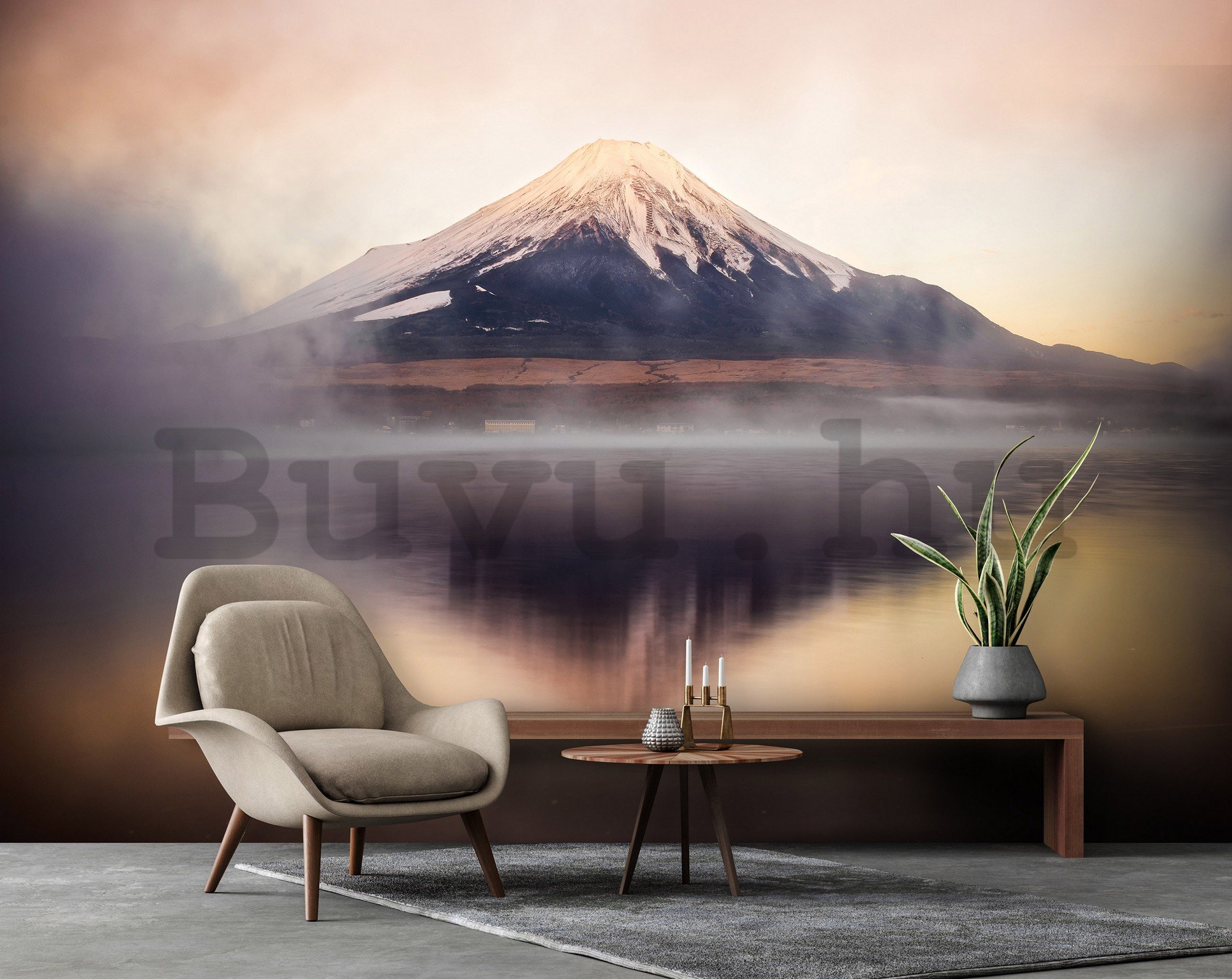 Vlies fotótapéta: Tó és a Fuji hegy - 368x254 cm