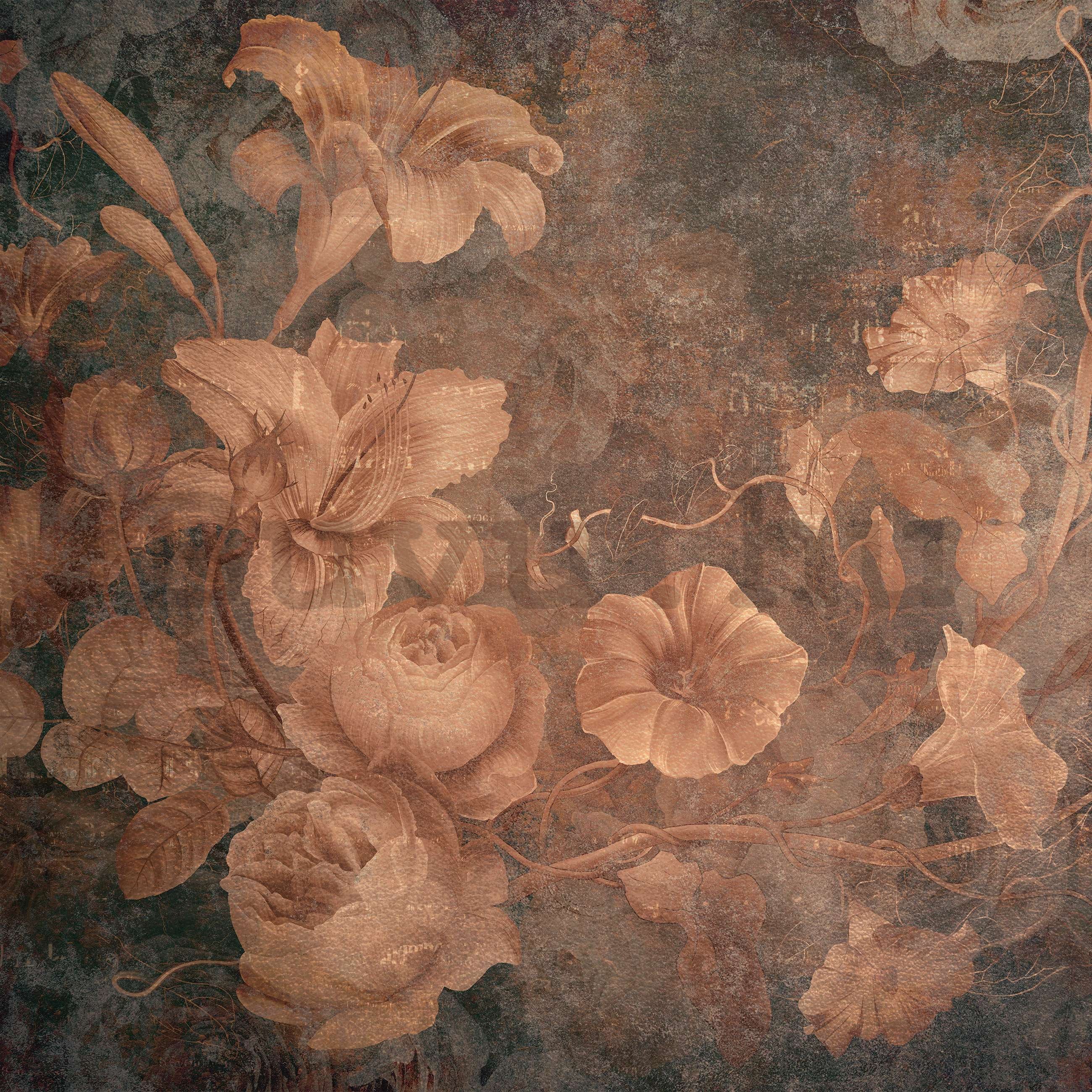Vlies fotótapéta: Vintage virágutánzat - 254x184 cm