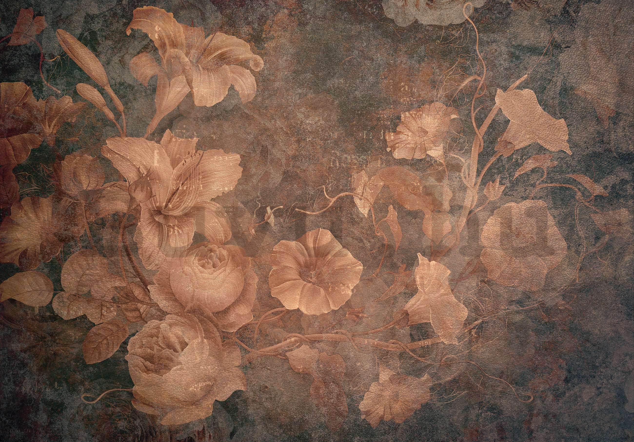 Vlies fotótapéta: Vintage virágutánzat - 254x184 cm