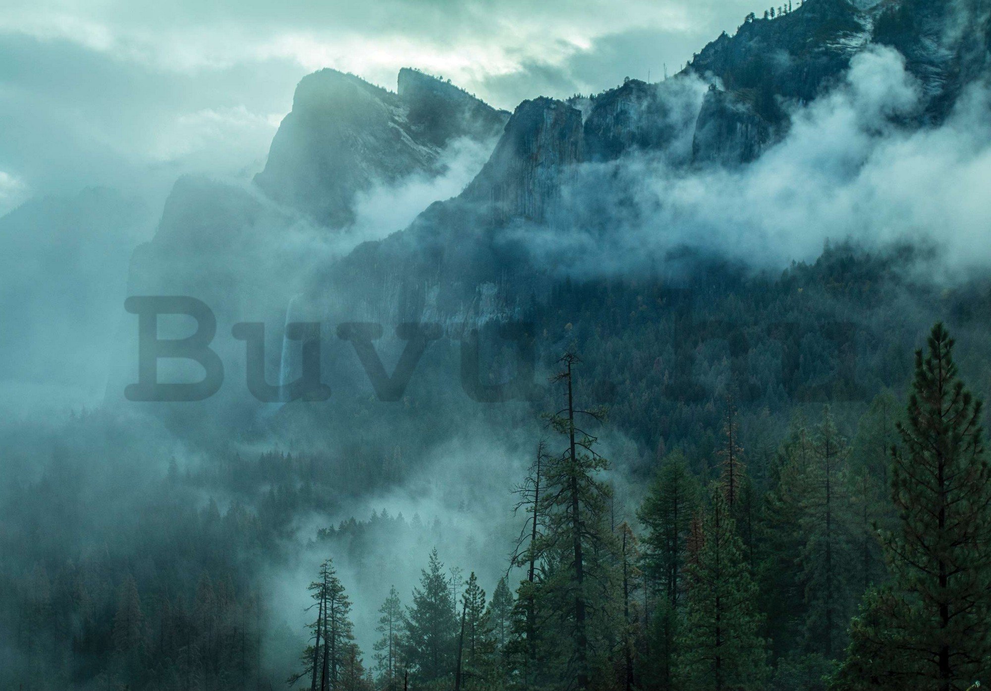 Vlies fotótapéta: Köd a hegyekben - 416x254 cm
