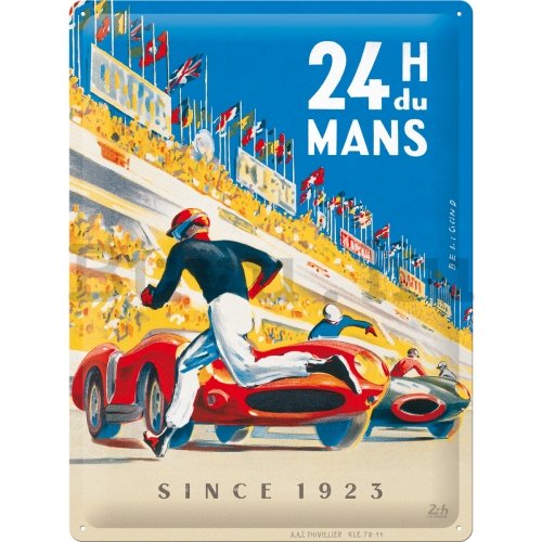 Fémtáblák: Buvu Metal sign: 24h Le Mans Racing Poster Blue - 30x40 cm