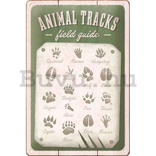 Fémtáblák: Animal tracks - 30x20 cm