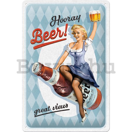 Fémtáblák: Hooray Beer - 30x20 cm