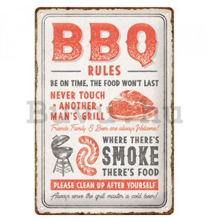 Fémtáblák: BBQ rules - 30x20 cm